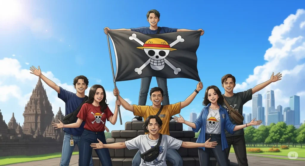  bendera One Piece yang ditampilkan secara positif oleh penggemar